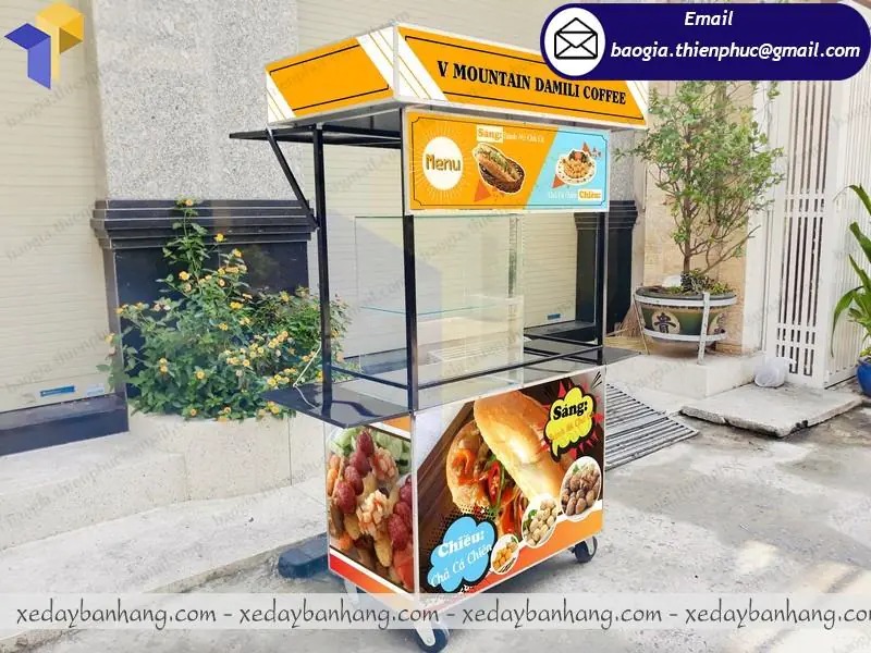 thiết kế xe bán bánh mì thịt nướng