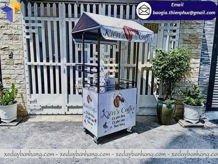 thiết kế xe bán cafe pha máy inox