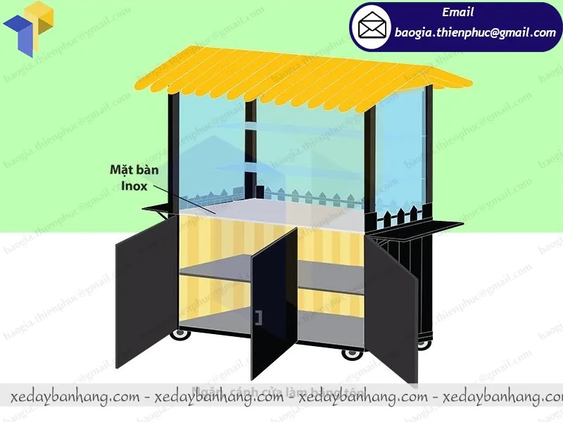 thiết kế xe bán cafe pha máy