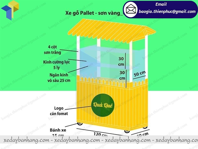 thiết kế xe bán đồ ăn vặt bánh mì
