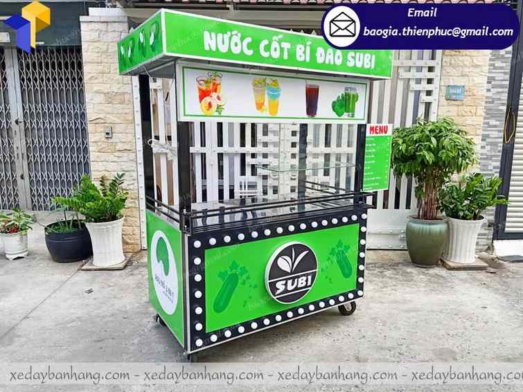 thiết kế xe bán trà bí đao bằng sắt