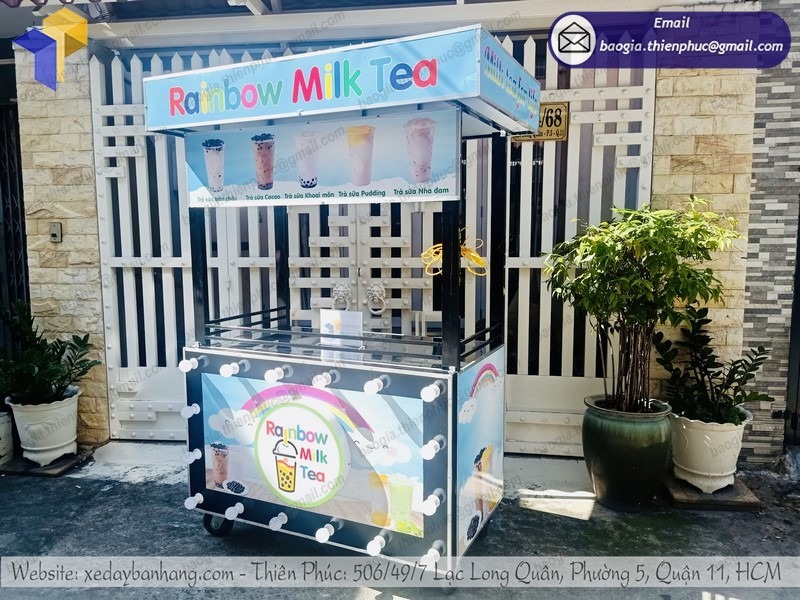 thiết kế xe bán trà sữa take away