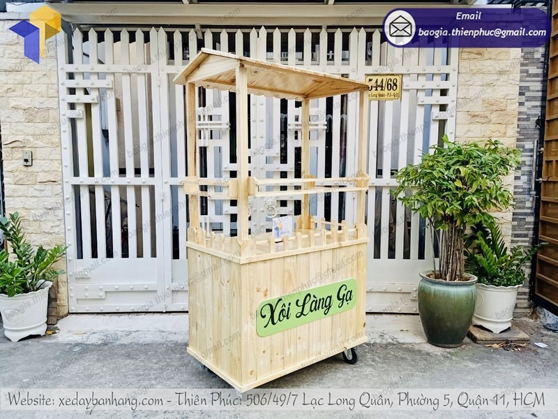 thiết kế xe bán xôi bánh mì bằng gỗ