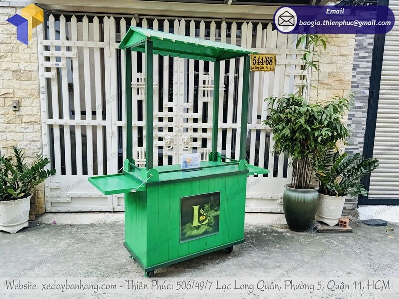 thiết kế xe cafe take away bằng gỗ