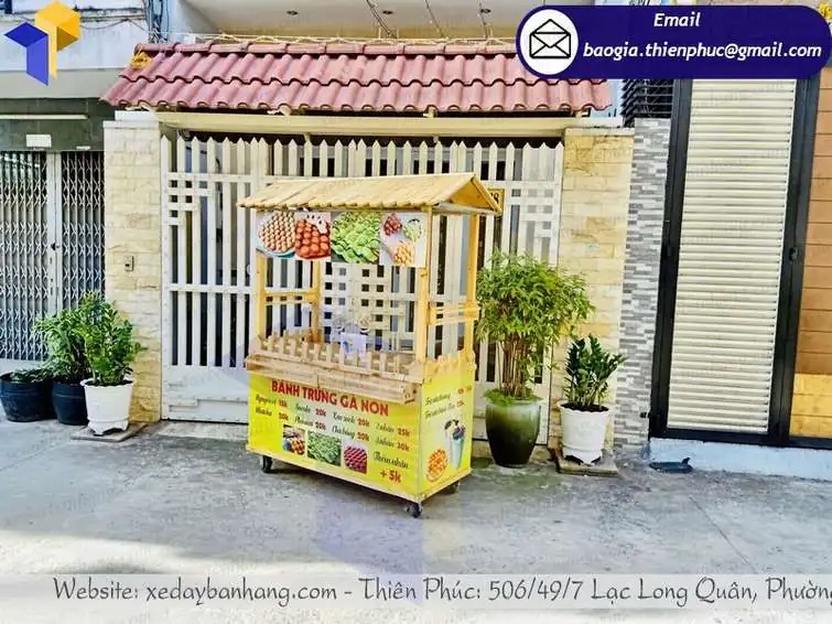 thiết kế xe đẩy bán bánh trứng gà non