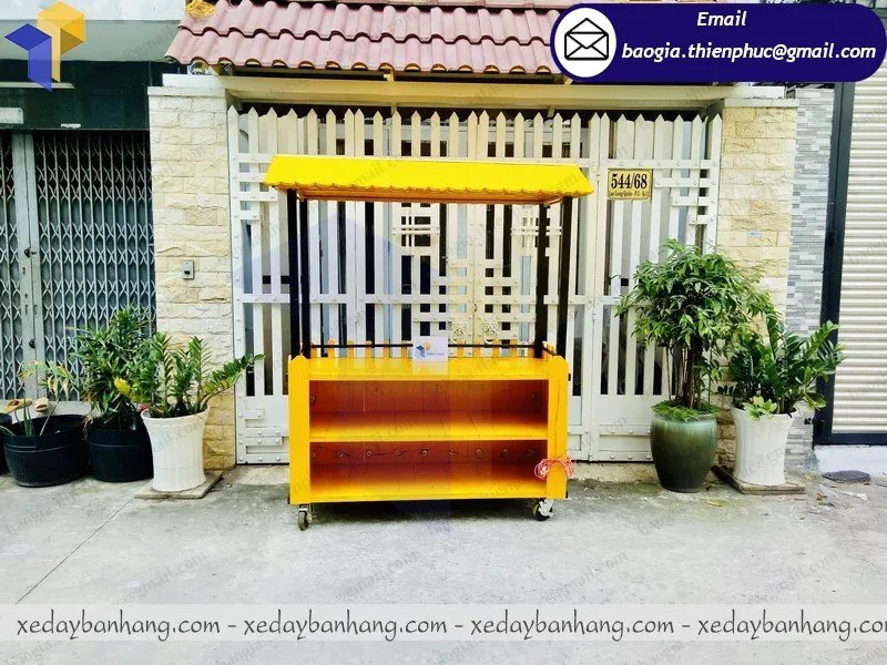 thiết kế xe đẩy bán cafe bằng gỗ