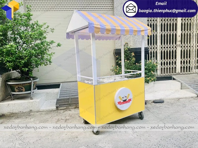 thiết kế xe đẩy bán kem dạo inox