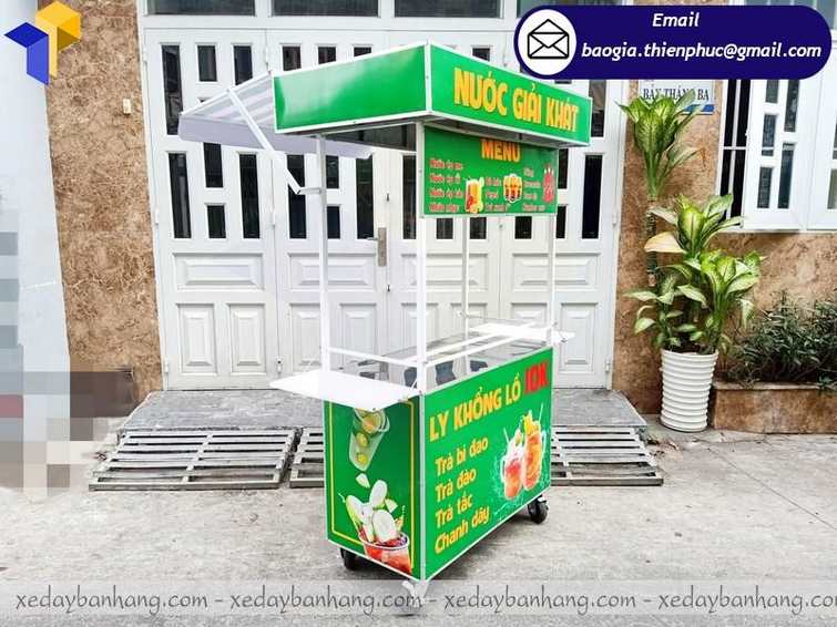 thiết kế xe đẩy bán nước bằng inox