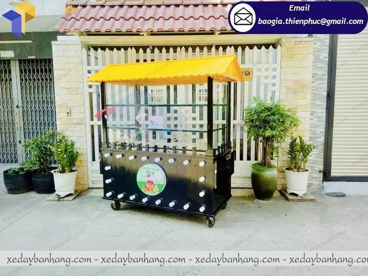 thiết kế xe đẩy bán nước ép hoa quả