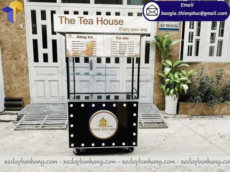 thiết kế xe đẩy bán trà sữa vỉa hè