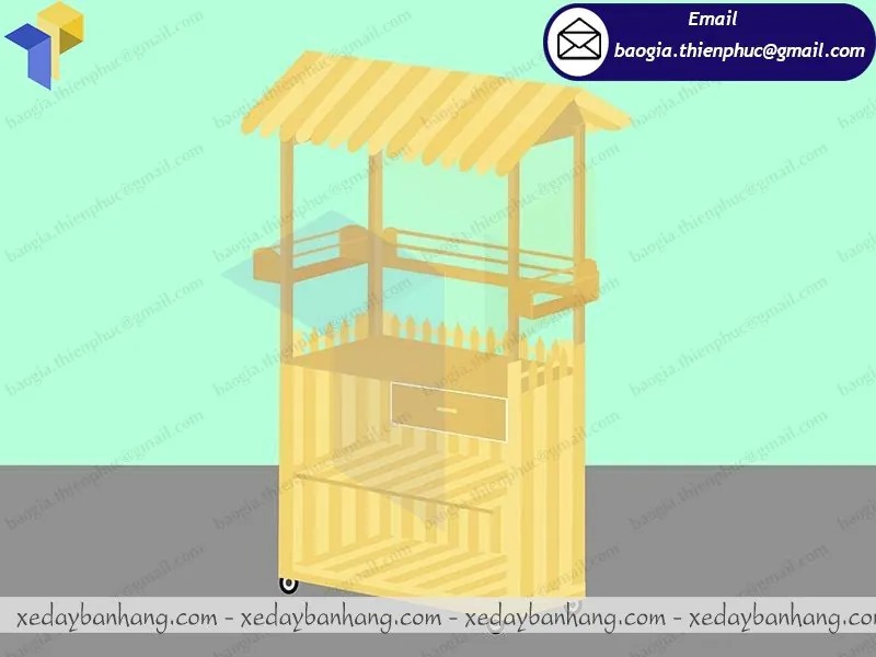 thiết kế Xe đẩy bán trà sữa