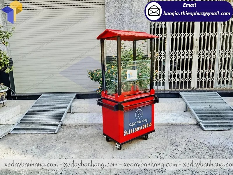 thiết kế xe gỗ bán cà phê vỉa hè