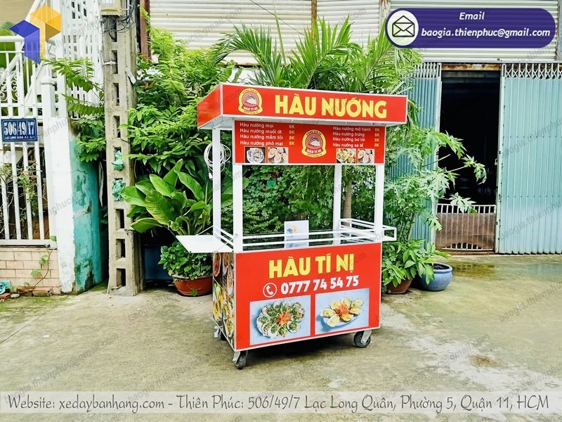 thiết kế xe inox bán đồ nướng
