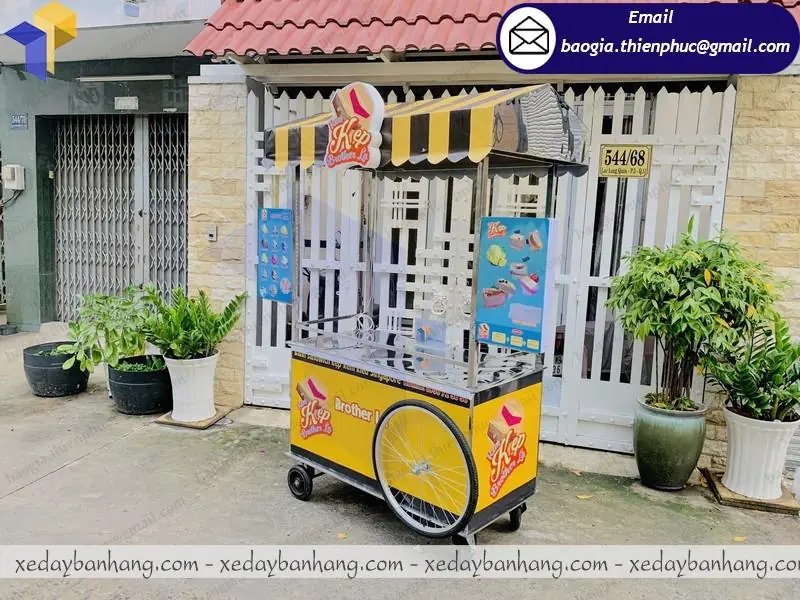 thiết kế xe inox bán kem kẹp