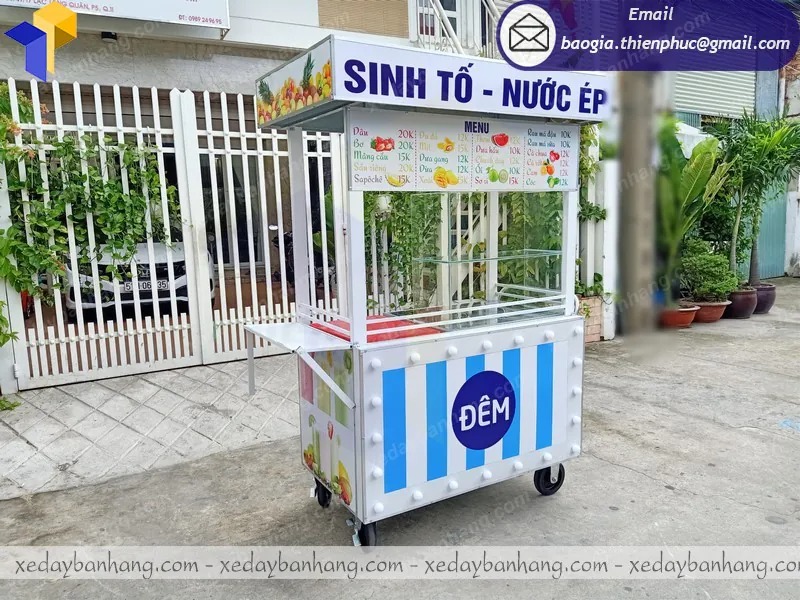 thiết kế xe inox bán nước ép