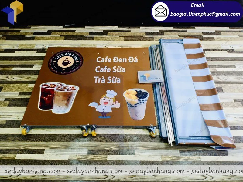 thiết kế xe lắp ráp bán trà sữa theo yêu cầu