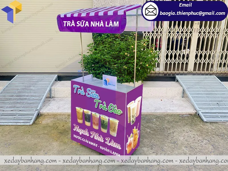 thiết kế xe lắp ráp cắt đôi bán trà đào