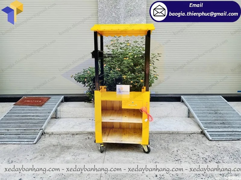 thiết kế xe trà sữa bằng gỗ