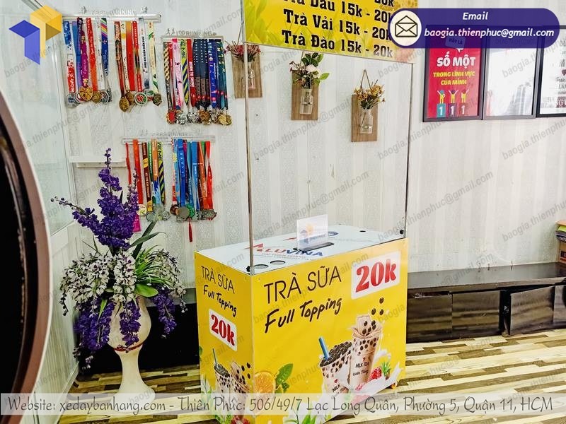 thiết kế xe trà sữa nhỏ gọn