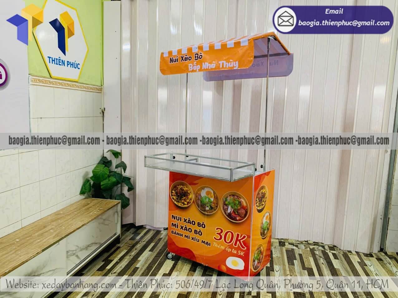 Thiết kế xe xếp bán thức ăn sáng mang đi bán vỉa hè gia công xưởng sản xuất Thiên Phúc