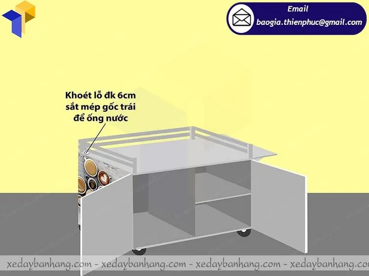 tủ bán cà phê bằng inox thiên phúc