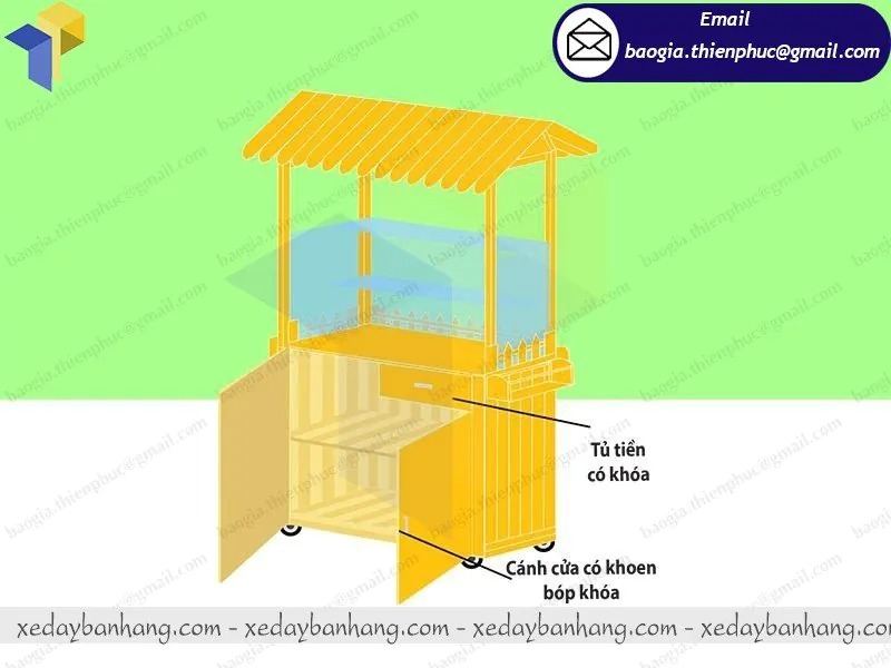 tủ bán trà sữa bằng gỗ giá rẻ