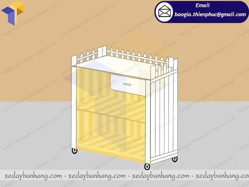 tủ gỗ bán đồ ăn vặt giá rẻ