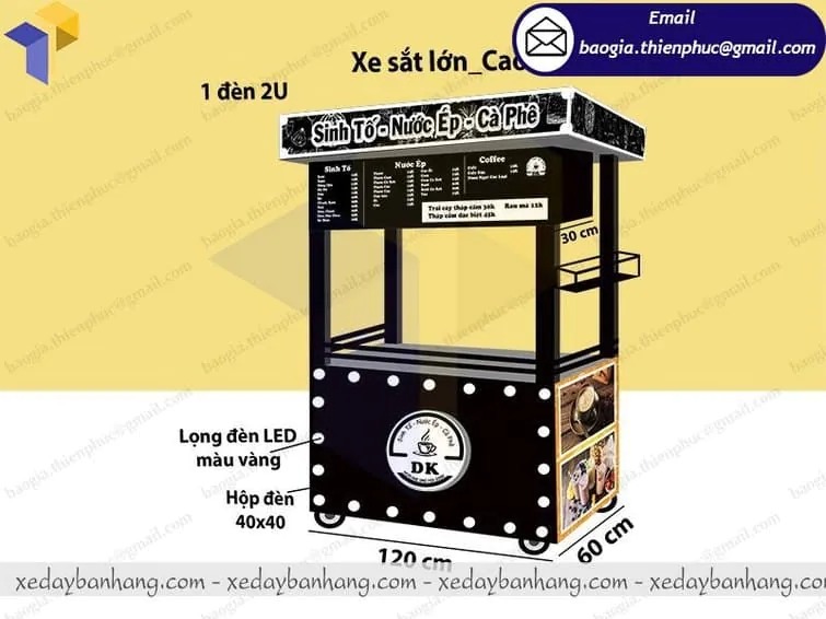 tủ inox bán cafe