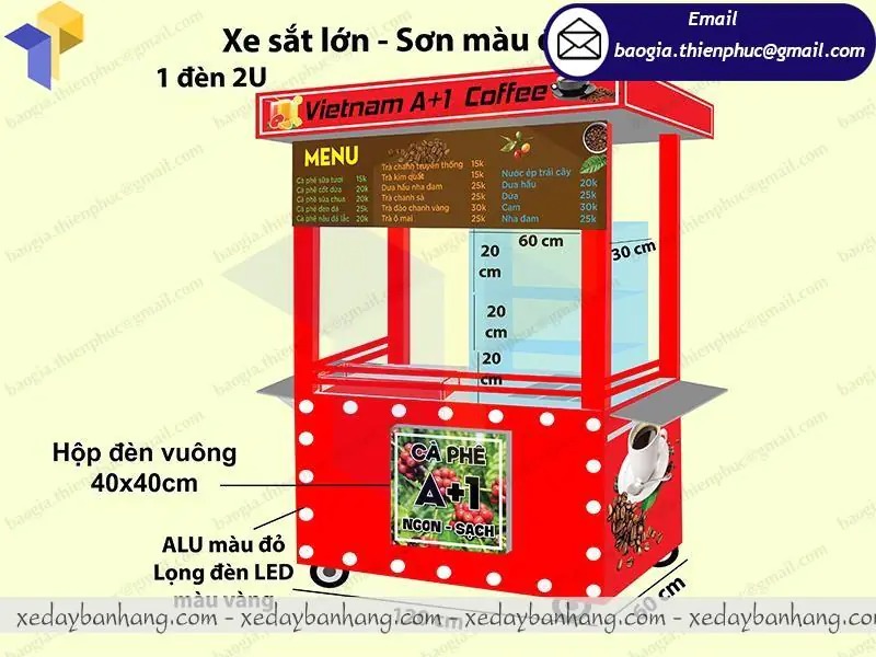 tủ inox bán cafe