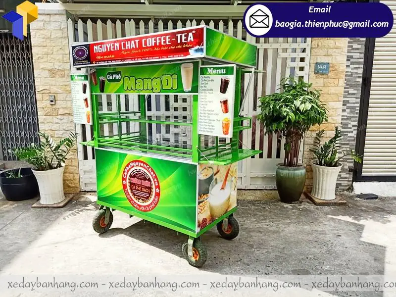 xe đẩy bán cafe hàng rong