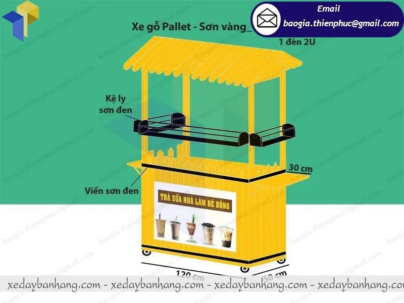 tủ trà sữa đẹp bằng gỗ