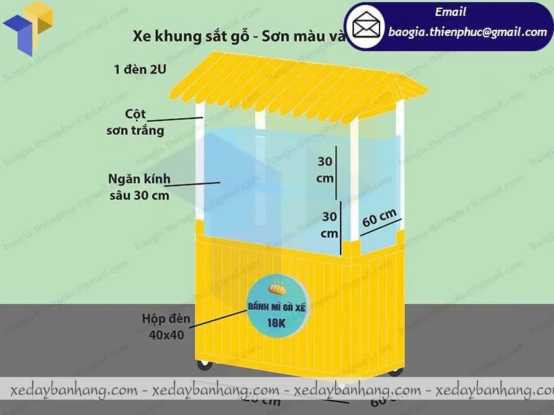 xe bán bánh mì có lò nướng giá rẻ