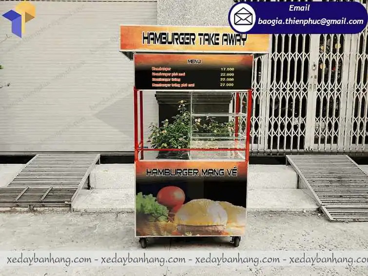 xe bán bánh mì hamburger