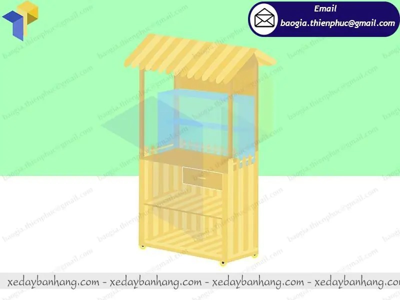 xe bán bánh mì mini bằng gỗ