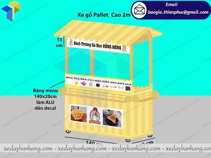 xe bán bánh trứng gà non giá rẻ