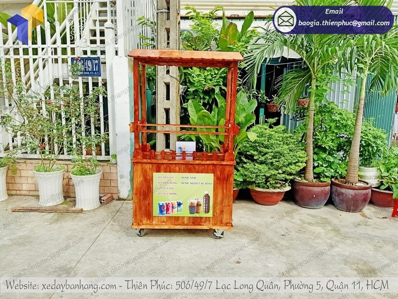 xe bán cà phê mang đi gỗ