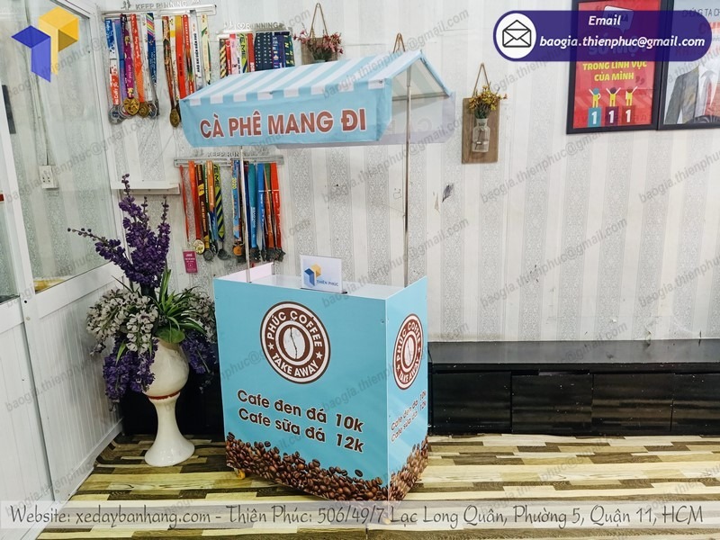 Xe bán cà phê xếp gọn đẹp
