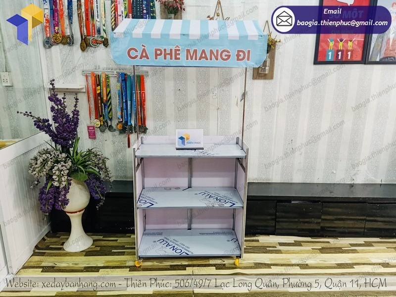 Xe bán cà phê xếp gọn giá rẻ