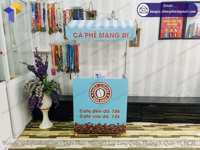 Xe bán cà phê xếp gọn