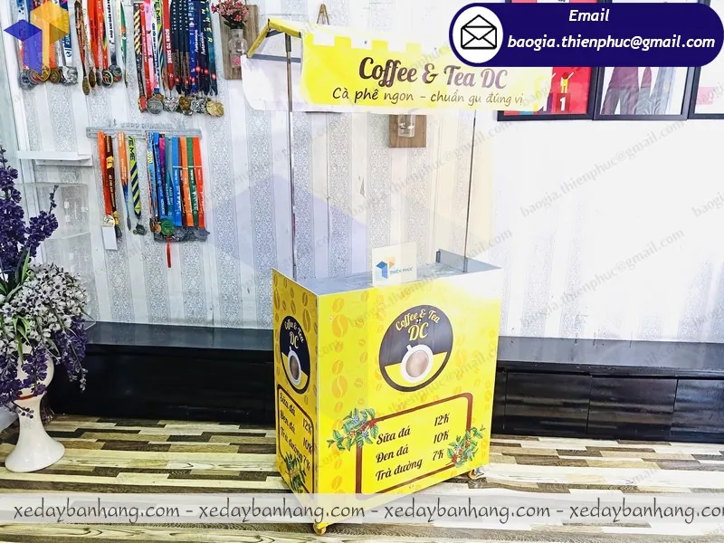 xe bán cafe sữa đá lắp ráp giá rẻ