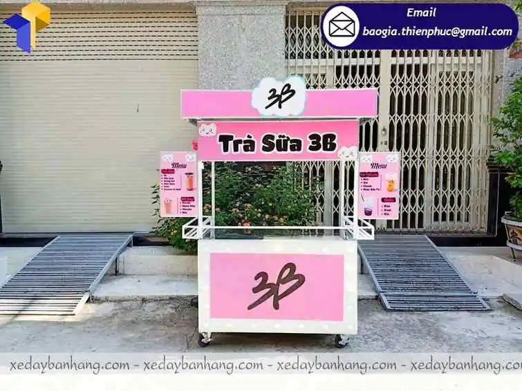 xe bán cafe trà sữa inox