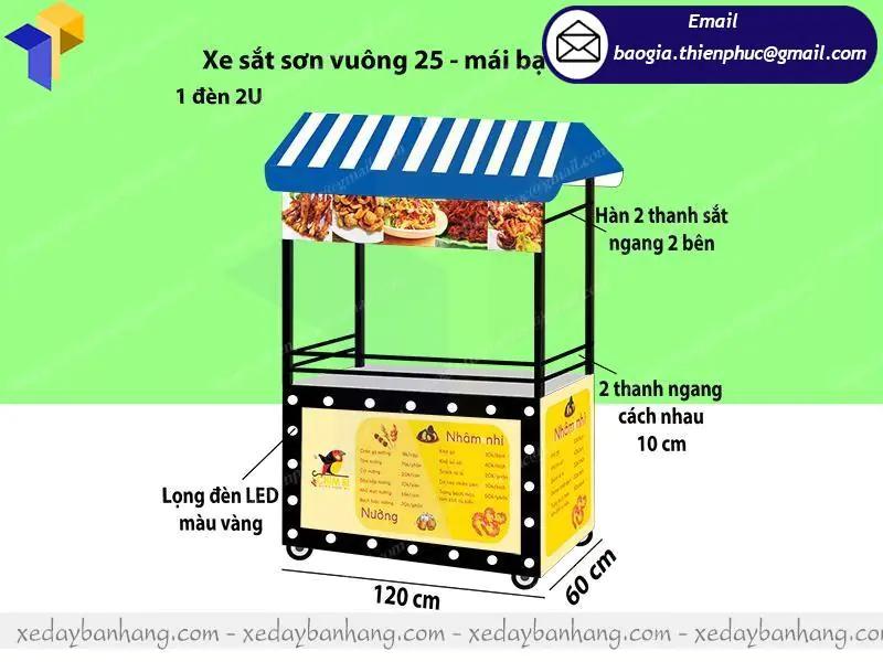 xe đẩy bán đồ ăn vặt