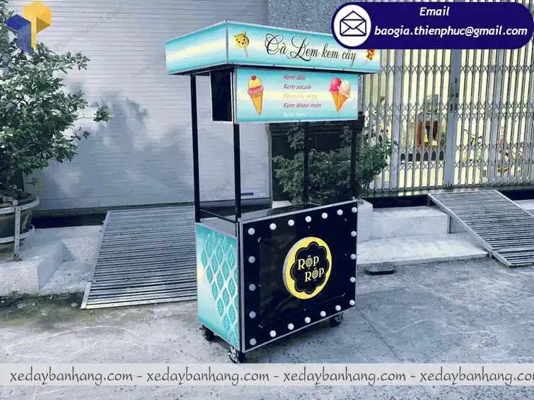 xe bán kem bơ bằng sắt giá rẻ