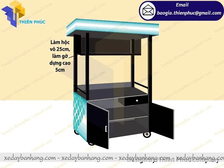 xe bán kem bơ bằng sắt vỉa hè