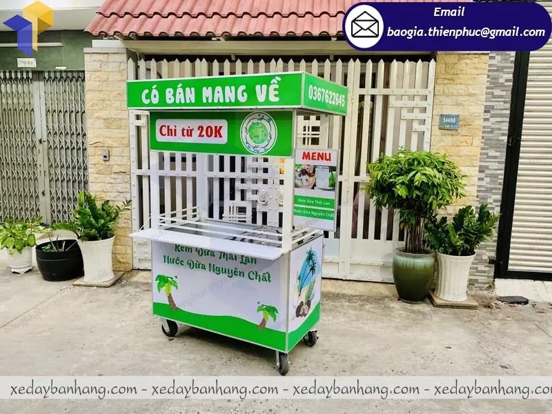 xe bán kem dừa Thái Lan đẹp