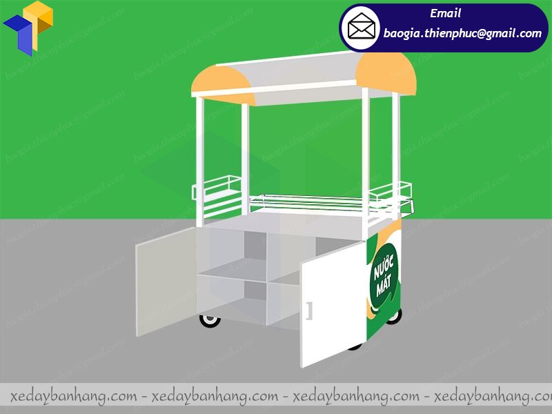 xe bán nước sâm bí đao bằng inox