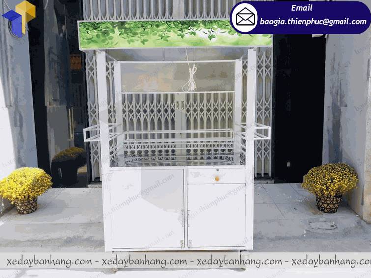 xe bán trà sâm bí đao inox lưu động