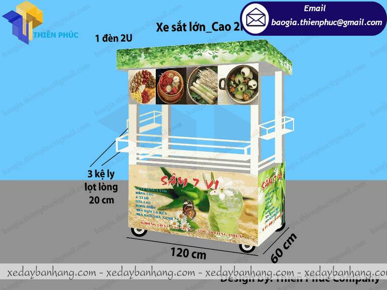 xe bán trà sâm bí đao inox