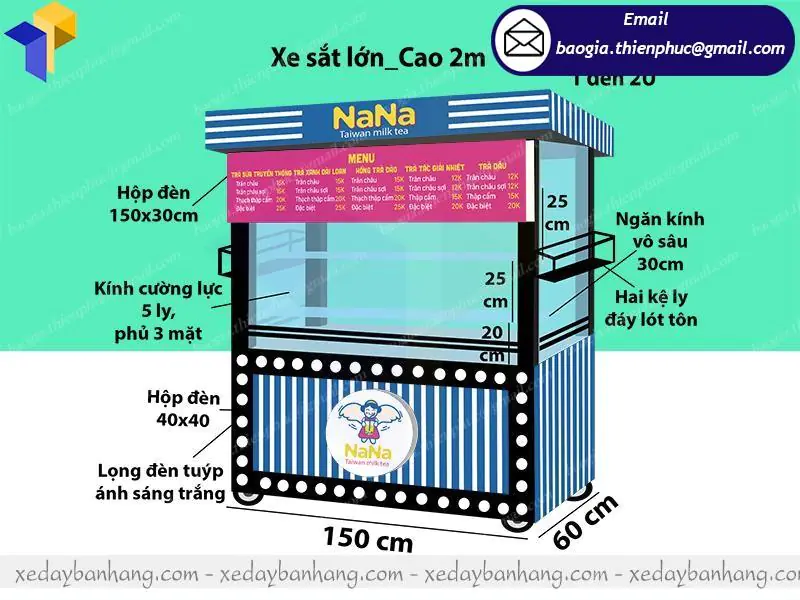 xe bán trà sữa giá rẻ