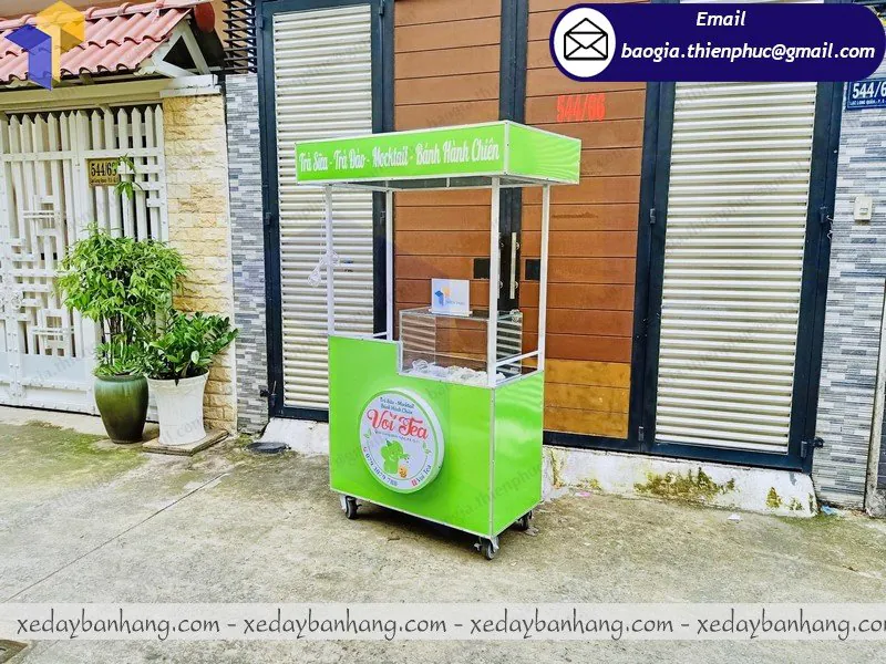 xe bán trà sữa vỉa hè di động rẻ đẹp